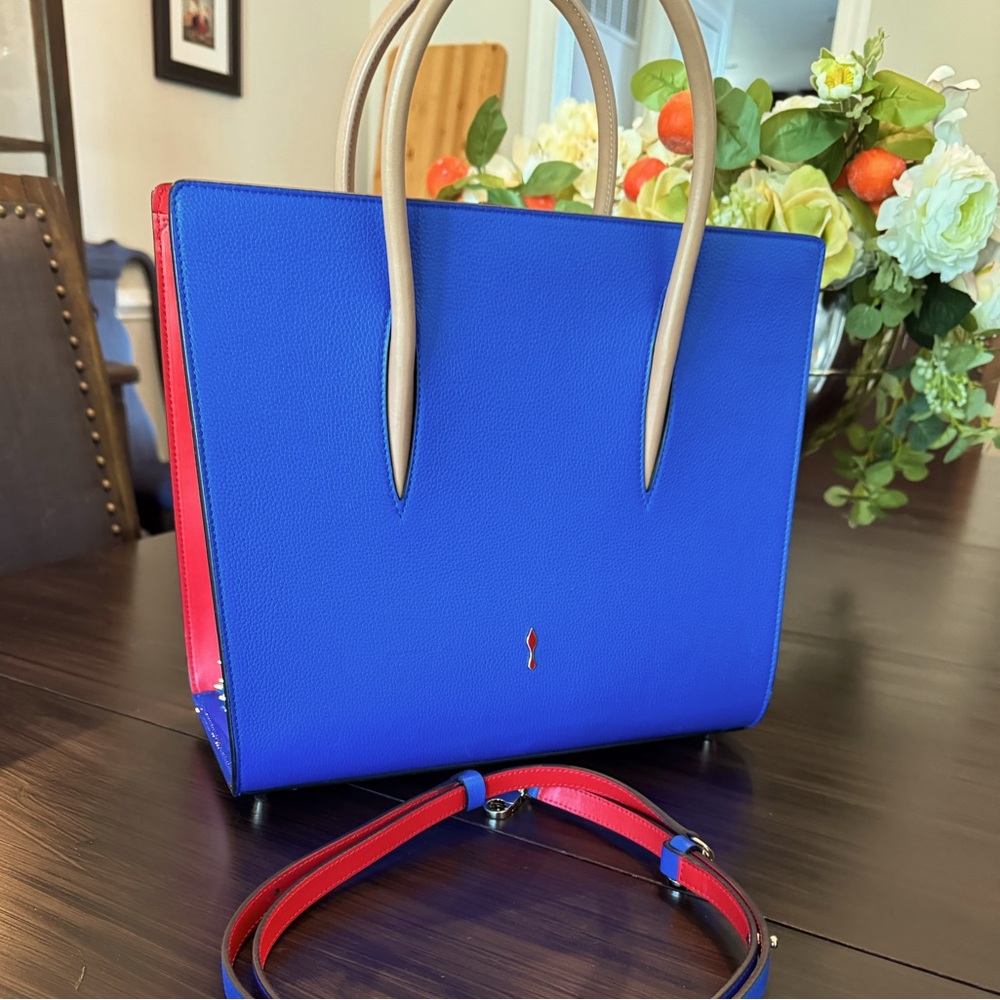 Christian Louboutin Electric blue shoulder bag crossbody Large Paloma NEW